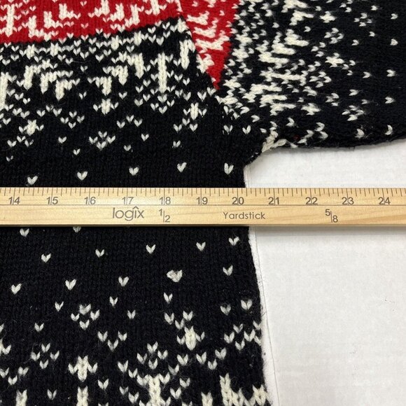 Tally Ho Sweater Womens XL Red Black Fair Isle Mock Neck 1/4 Zip Ski Outdoor - Picture 5 of 7